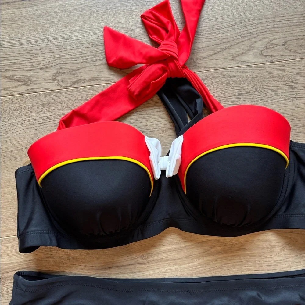 NWT Disney Mickey Mouse Halter Swim Bikini 2PC Plus Size 2X - Picture 7 of 14